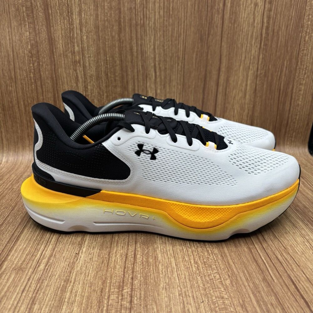 UNDER ARMOUR RUNNING SHOES UA‎ INFINITE PRO 2 AA MENS SIZE 12 WHITE ORANGE BLACK